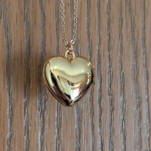 J.Crew Crewcuts Gold Tone Heart Locket Necklace with Adjustable Chain